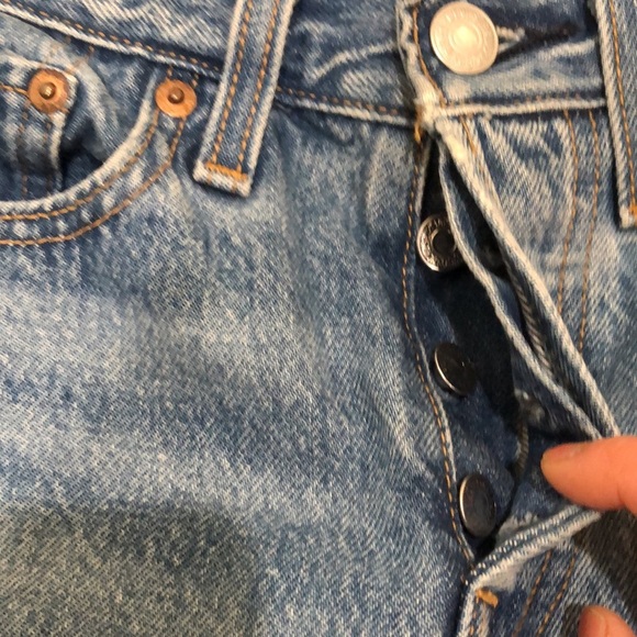 Levi’s Wedgie Jeans Size 24 Distressed Blue Denim High Waist - Picture 3 of 13